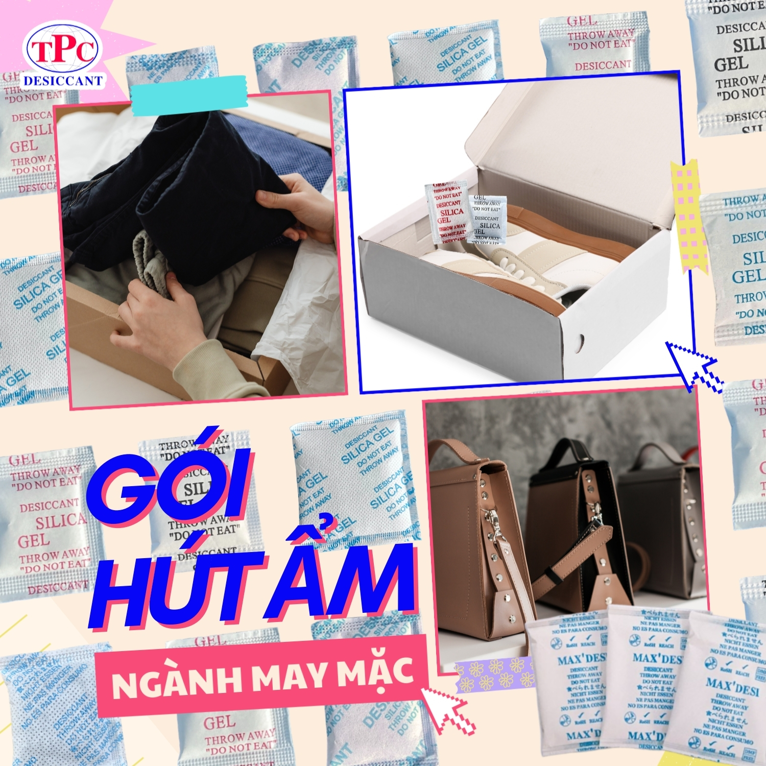 gói hút ẩm ngành may mặc