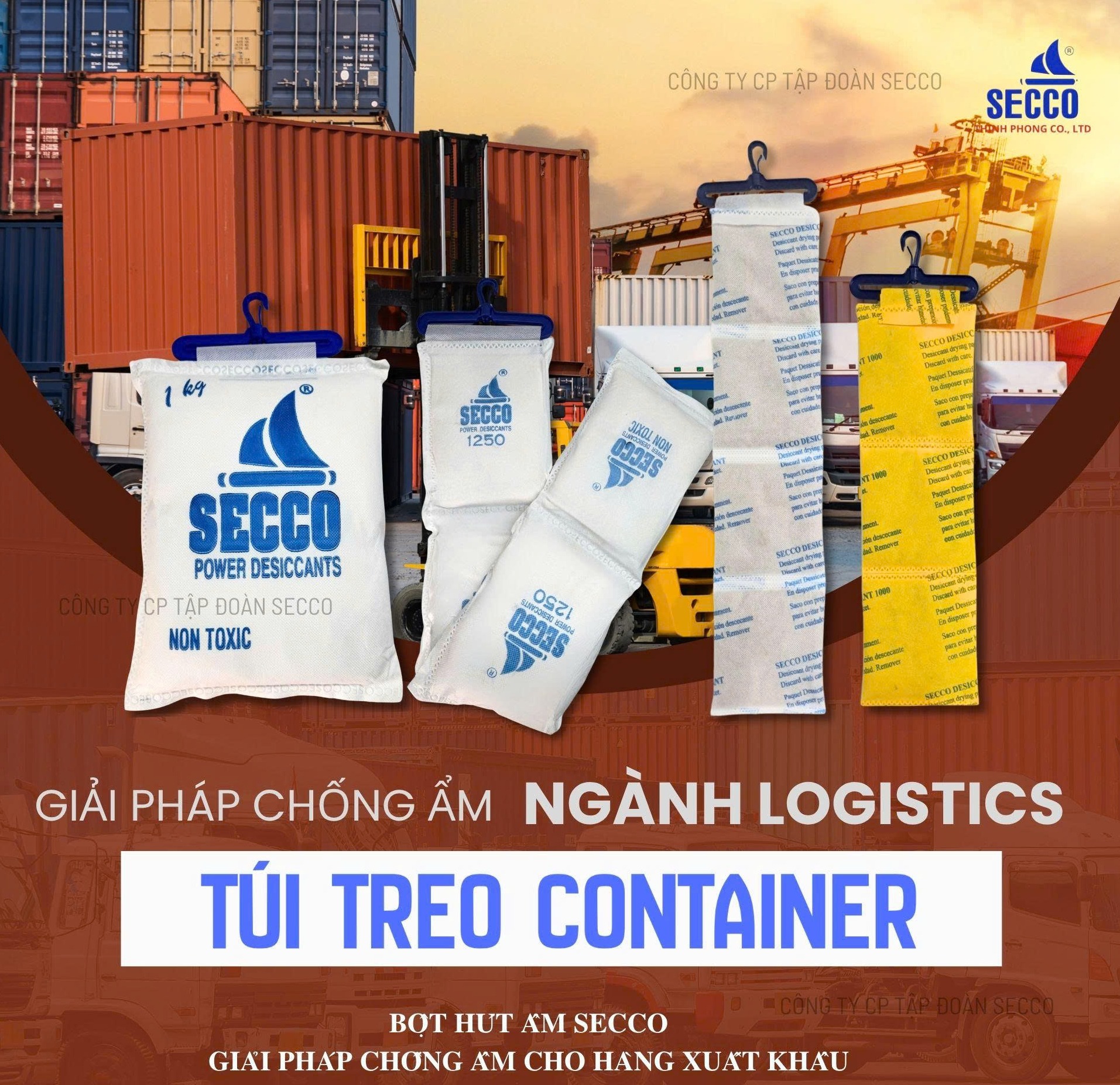 Gói hút ẩm và dây treo hút ẩm cho xuất khẩu